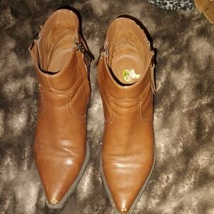 Circus By Sam Edelman Brown Leather Ankle Boots Size 9